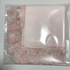 近沢レース　シーズンタオルハンカチ　桜便り　ピンク