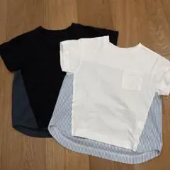GU baby 切り替えTシャツ 半袖 ２枚セット