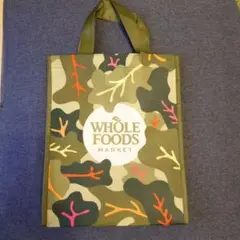 最新モデル【新品未使用】ホールフーズ エコバッグ 迷彩柄 wholefoods