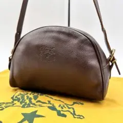 ✨美品✨イルビゾンテ ショルダーバッグ ミニ ロゴ型押し レザー ダークブラウン