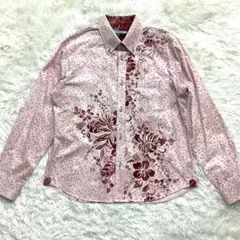 マジュン かりゆしウェア ハイビスカス 高級 正装 秋物 上品 紳士 長袖