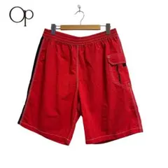 90s Ocean Pacific レッド サイドストライプ ショートパンツ