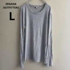ZENANA OUTFITTERS グレー 長袖Tシャツ L Uネック 薄手