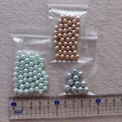 プラスチックパールビーズ 　5ミリと8mm、3色セット