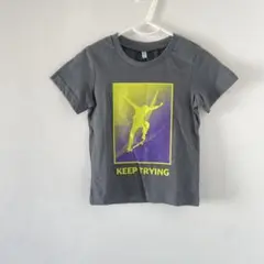 新品　KEEP TRYING スケートボード Tシャツ グレー　100 半袖