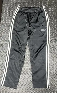 adidas ブラック サイドストライプ パンツ M