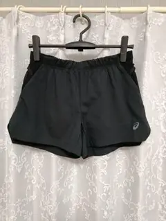 アシックス　ランニングマルチポケットショートパンツMサイズ 黒　レディース
