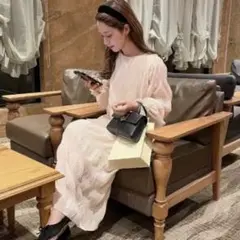nugu シフォンシャーリングワンピース　新品未使用