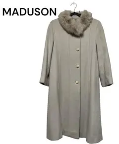 MADUSON マディソンファー付きロングコートベージュLキャプラ