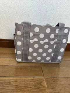 水玉模様トートバッグ グレー