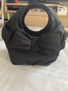 ケイトスペードハンドバッグ ナイロン 黒 リボン