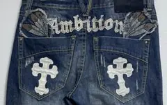 【裾上げしています】Be Ambttion ビーアンビジョン　刺繍デニム　32
