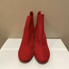 H&M / 赤 スウェード サイドゴアブーツ / 39サイズ