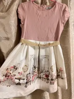 Mayoral イラスト付きピンクワンピース