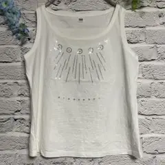 【超美品】ルチアーノソプラーニ スパンコール レース タンクトップ 大きいサイズ