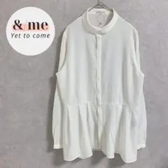 美品　アースミュージックアンドエコロジー　ブラウスチュニック　シアー フレア L