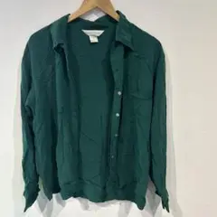 海外古着　CASUAL CORNER グリーン 長袖シャツ M