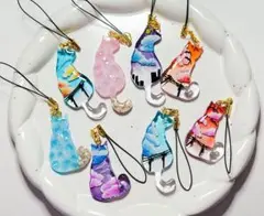 【現品のみ❥猫景色レジン♫】ハンドメイド キーホルダー ストラップ
