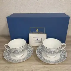 ウェッジウッド ドルフィンホワイト カップu0026ソーサ ペア 箱付