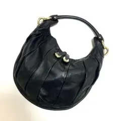【激レア☆激美品】BALLYバリーギャザーレザーショルダーバッグ ブラック本革