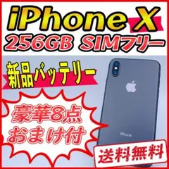 【大容量】iPhoneX 256GB スペースグレイ【SIMフリー】新品バッテリ