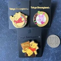 東京ディズニーランド くまのプーさん　ピンバッジ3個セット