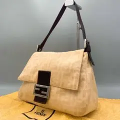 ✨極美品✨FENDI マンマバケット ハンドバッグ ズッカ FF金具 ベージュ
