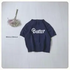♢【ロゴが映える】ドゥーラドゥーラ ハーフスリーブニットトップス サマーニット