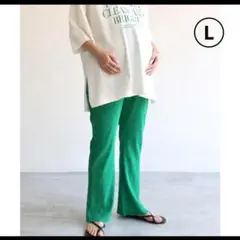 andme アンドミー　セルフカット マタニティ フレアパンツ Lサイズ