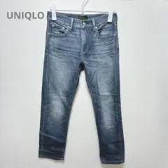 【UNIQLO】ユニクロ　デニムパンツ　ジーンズ　ジーパン　丈短め　メンズ　M