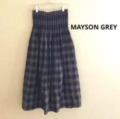 MAYSON GREY チェック＆ストライプリバーシブルスカート