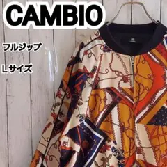 【CAMBIO】カンビオ フルジップ 総柄 シフォンブルゾン L