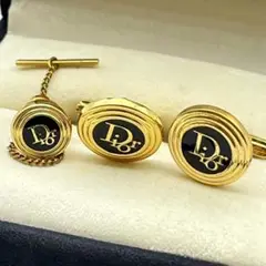クリスチャンディオール カフスボタン ネクタイピン ゴールド 金メッキ