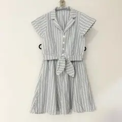 【美品】セットアップ シャツ ミニスカート 青 白 M