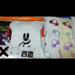 ディズニー ハロウィーン 巾着2枚、カチューシャ柄 ミニタオル2枚 計4点セット