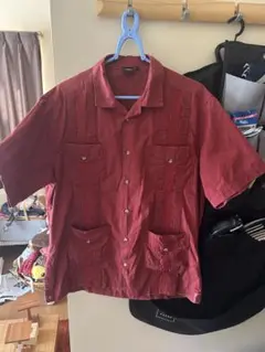 SQUISH WEAR 赤 半袖キューバシャツ L