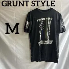 GRUNT STYLE 【M】Tシャツ アメリカ国旗デザイン　男女兼用 GS 黒