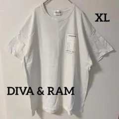 DIVA & RAM メンズ Tシャツ ホワイト XL