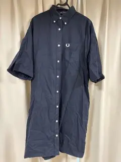 フレッドペリー 半袖シャツワンピース ネイビー