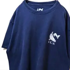 コースタルコンサベーションアソシエーション ロゴ Tシャツネイビー紺色L古着