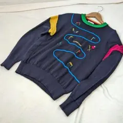 【フロリダキーズ】ニット　レトロ　ポンポン　ウール 日本製　美品　セーター