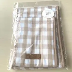 廃盤　新品　スリーコインズ 保冷バッグインバッグ　ギンガムチェック柄　茶