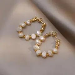 【まとめ買いお得】淡水パール　ピアス　両耳用