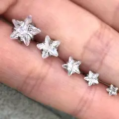 540★星 スター ボディピアス ストレートバーベル片耳