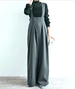 脚長 ☆ハイウエスト タック サロペット 美品