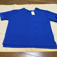 新品タグ付きchocol raffiné 半袖Ｔ　カットソー 青　フリーサイズ