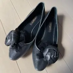 ルイヴィトン パンプス シルバー 花 フラットシューズ 34.5