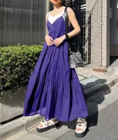 PAGEBOY コットンボイルティアード　キャミワンピース 紫
