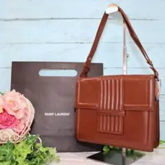 YVES SAINT LAURENT ショルダーバッグ 茶色 70's 神レア
