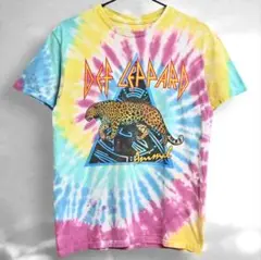 デフレパード　タイダイ染め　バンドTシャツ　マルチカラー　サイケ　レトロ